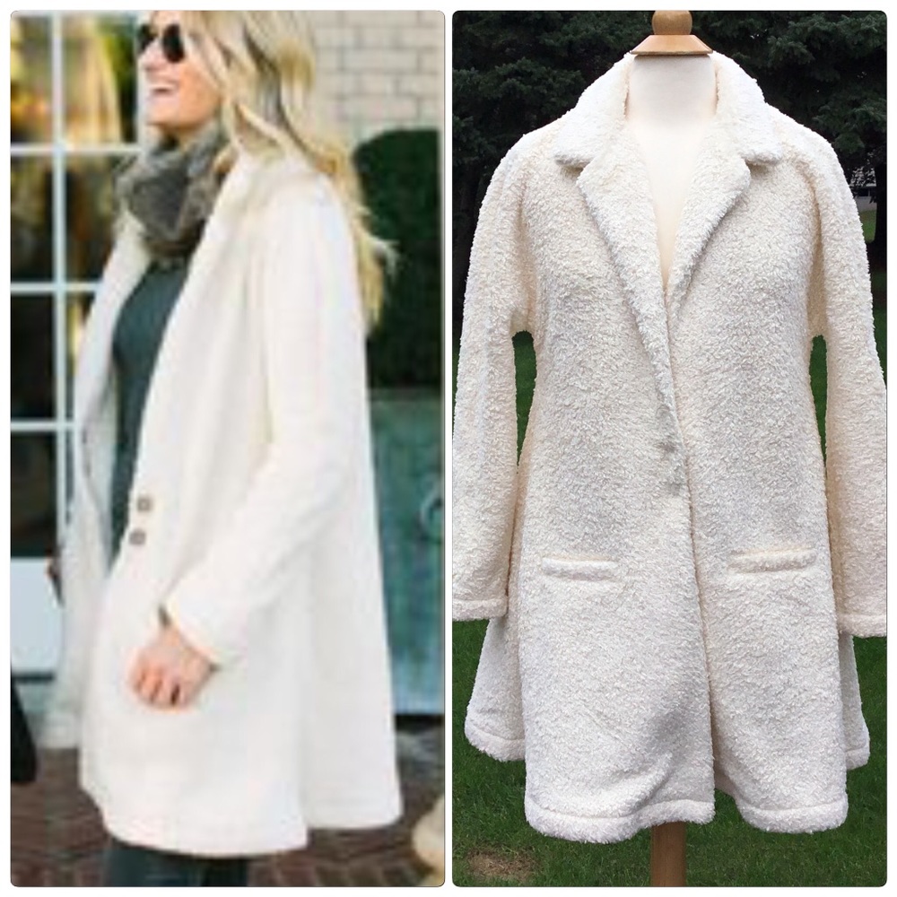 Dudley Stephens Cream Fleece Amity Swing Coat